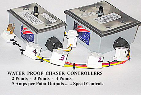 Waterproof chaser controllers poster with details
